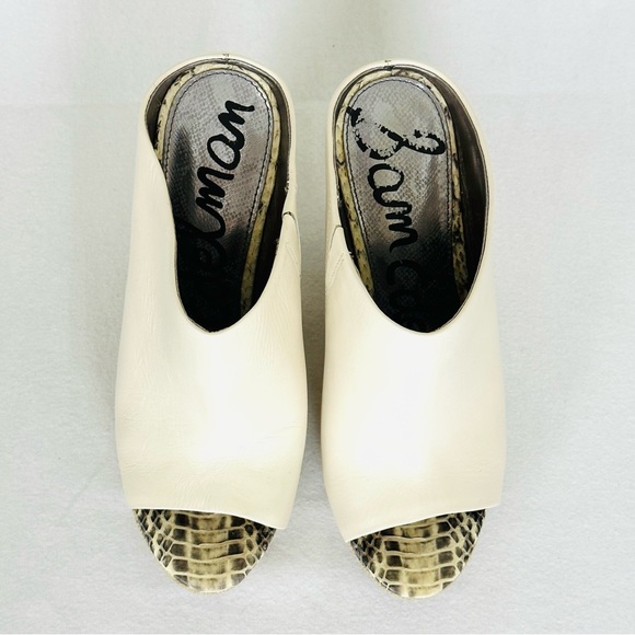 SAM EDELMAN Kylie Cream Leather Platform Espadrille style wedge heels, Size 7 - Picture 5 of 16